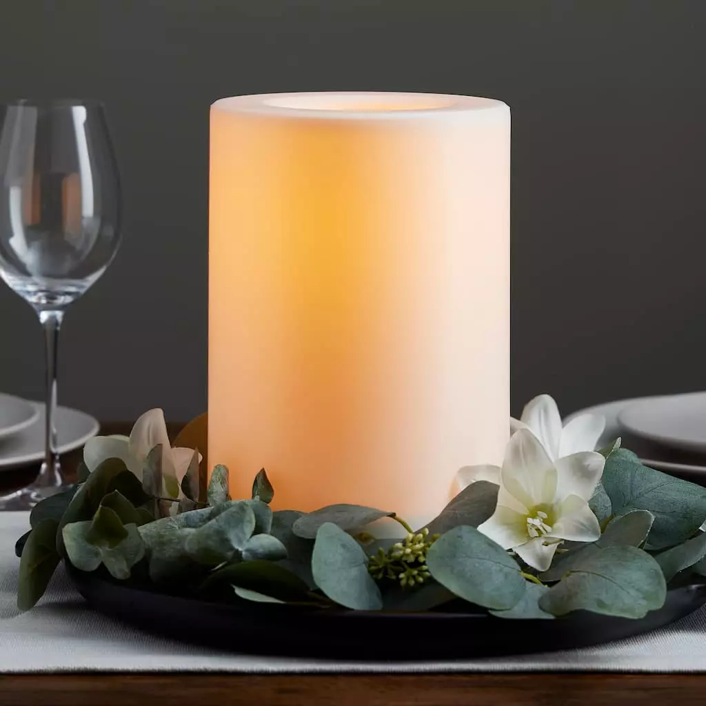 Promo ๐งจ 8 Pack: 6" x 9" White LED Outdoor Pillar Candle by Ashland® ๐ 4 Promo ๐งจ 8 Pack: 6" x 9" White LED Outdoor Pillar Candle by Ashland® ๐ - Image 2