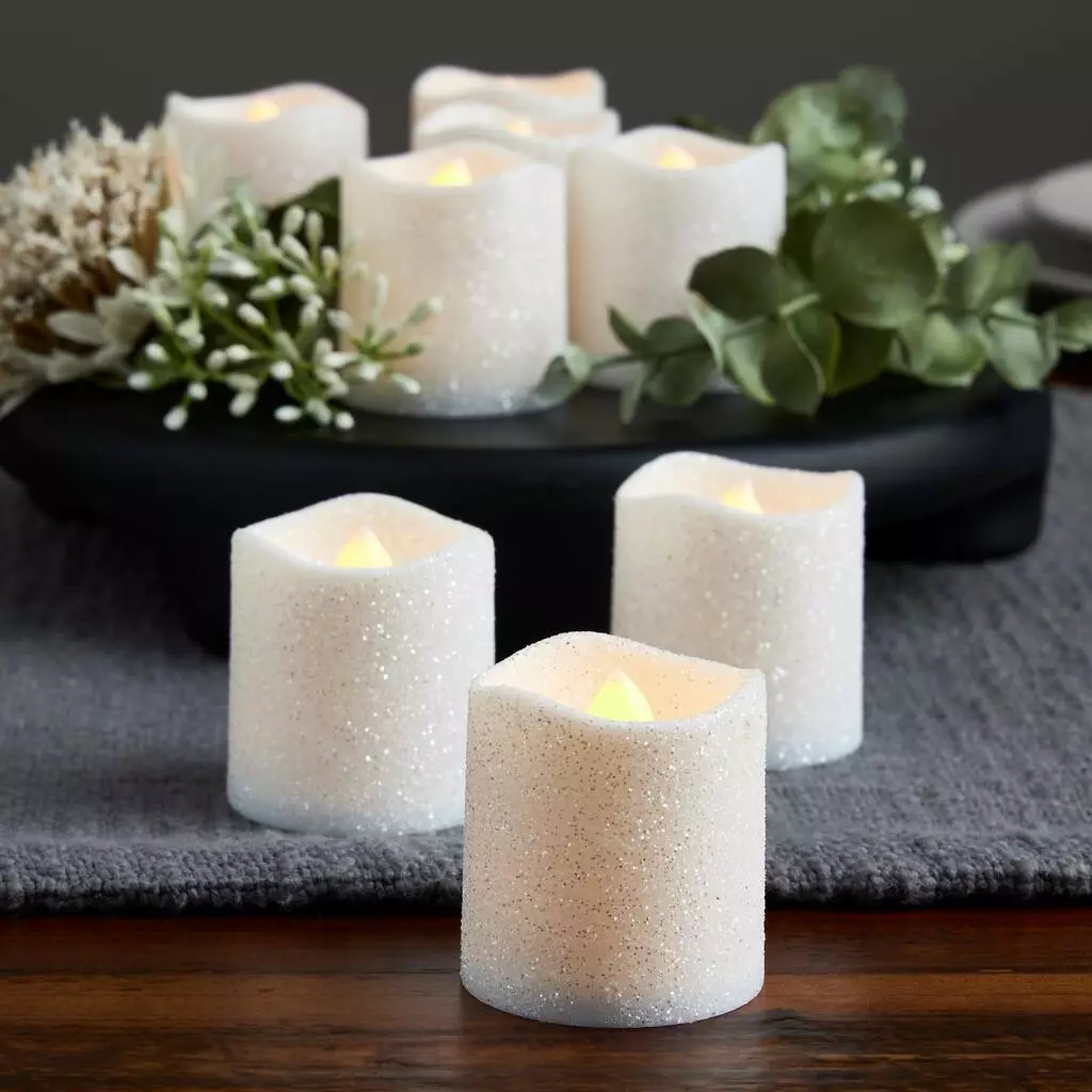 Top 10 ⌛ 8 Packs: 12 ct. (96 total) White Glitter LED Votive Candles by Ashland® 🔥 6 Top 10 ⌛ 8 Packs: 12 ct. (96 total) White Glitter LED Votive Candles by Ashland® 🔥 - Image 4
